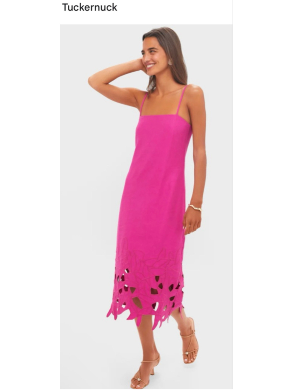 NWT Tuckernuck Hyacinth House Fuchsia Linen Somerset Maxi Dress S Sold Out Style